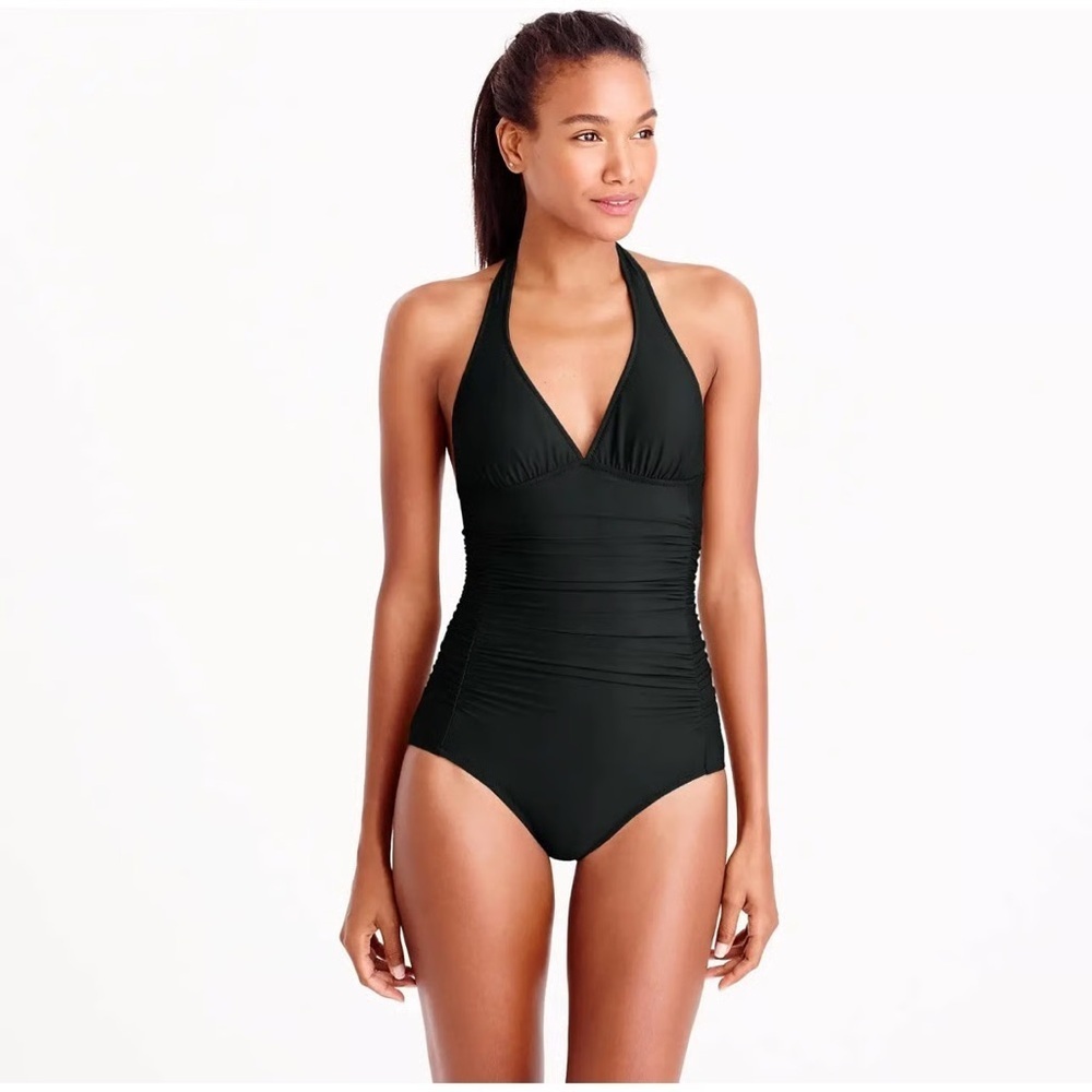 J Crew Blue Ruched One Piece, size 8